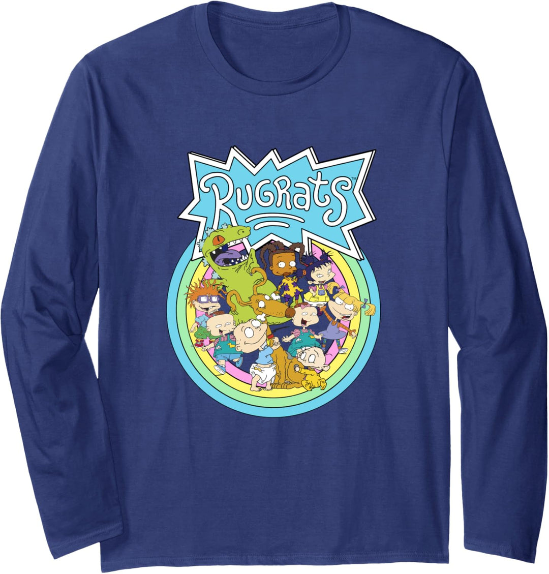 Rugrats Group Rainbow Circles Classic Title Langarmshirt