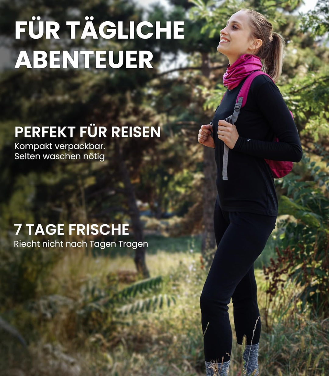 Merino.tech 100% Merino Unterwäsche Damen Set - Leicht, Mittelgewicht, Funktionsunterwäsche Merinowo