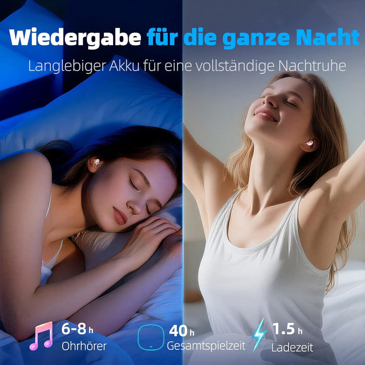 Bluetooth Kopfhörer Kabellos, Schlaf kopfhörer Seitenschläfer 2026, Schlafkopfhörer Bluetooth 5.4 mi