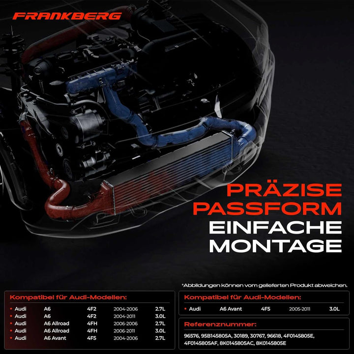 Frankberg 1x Ladeluftkühler Turbokühler Kompatibel mit A6 4F2 C6 2004-2011 A6 Allroad 4FH C6 2006-20