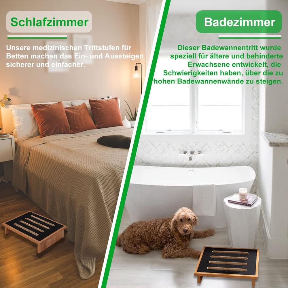 StrongTek Einstufiger Hocker für Erwachsene mit Rutschfester Gummi-Trittfläche, tragbarer einzelner