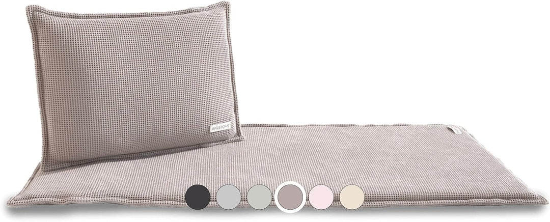 SAUNASOFA Set Short – 2-Sitzer Sauna-Auflage mit Kissen – Saunamatte für Infrarot-Kabine & klassisch