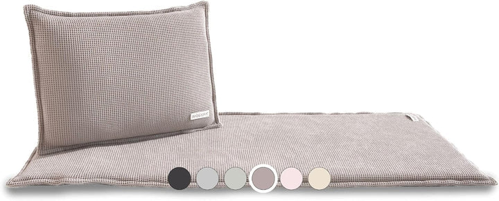 SAUNASOFA Set Short – 2-Sitzer Sauna-Auflage mit Kissen – Saunamatte für Infrarot-Kabine & klassisch