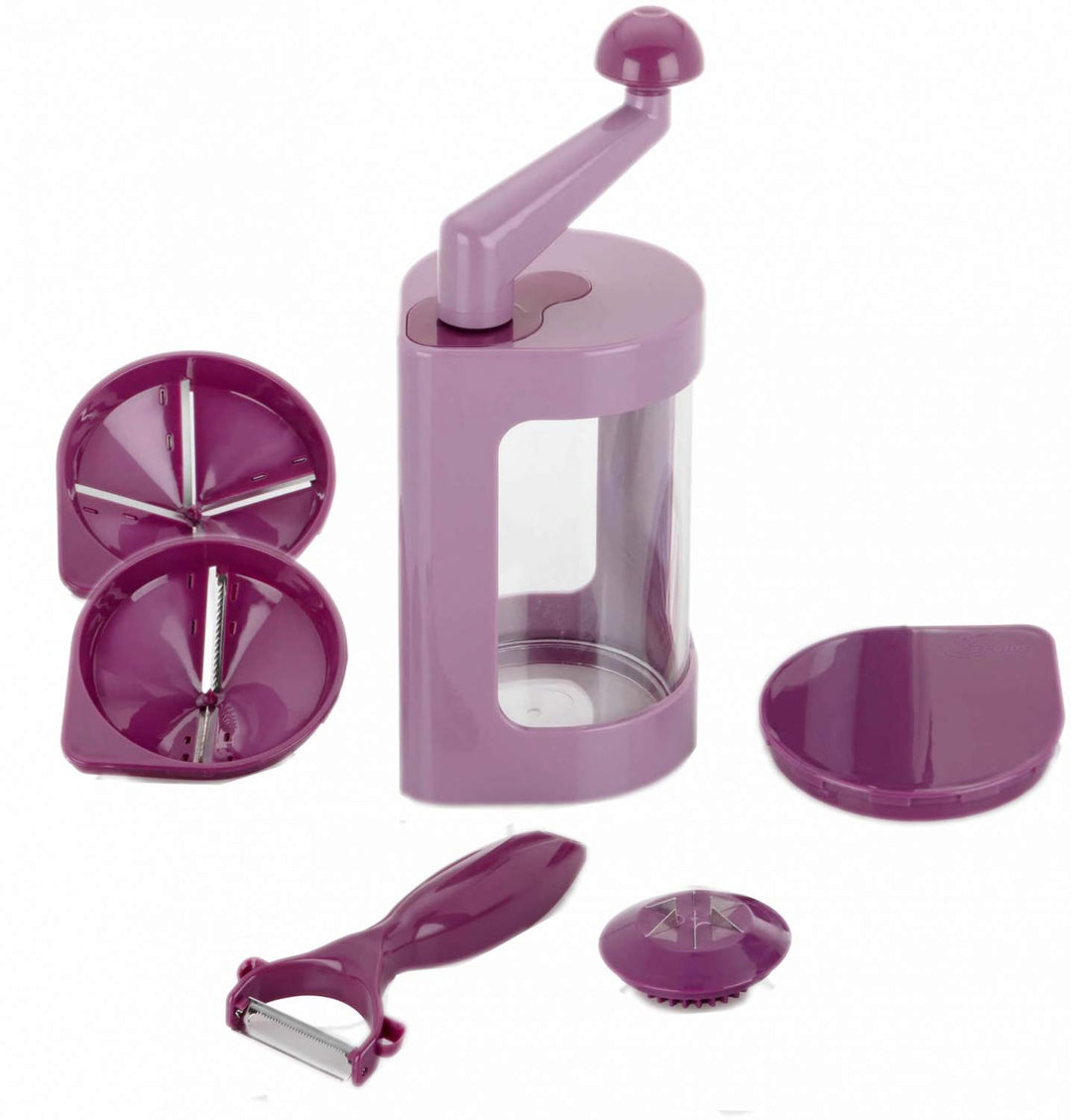 Set - Genius Super Julietti 7-tlg. B-Ware Brombeere - Spiralschneider | Gemüsespaghetti | Julienne |