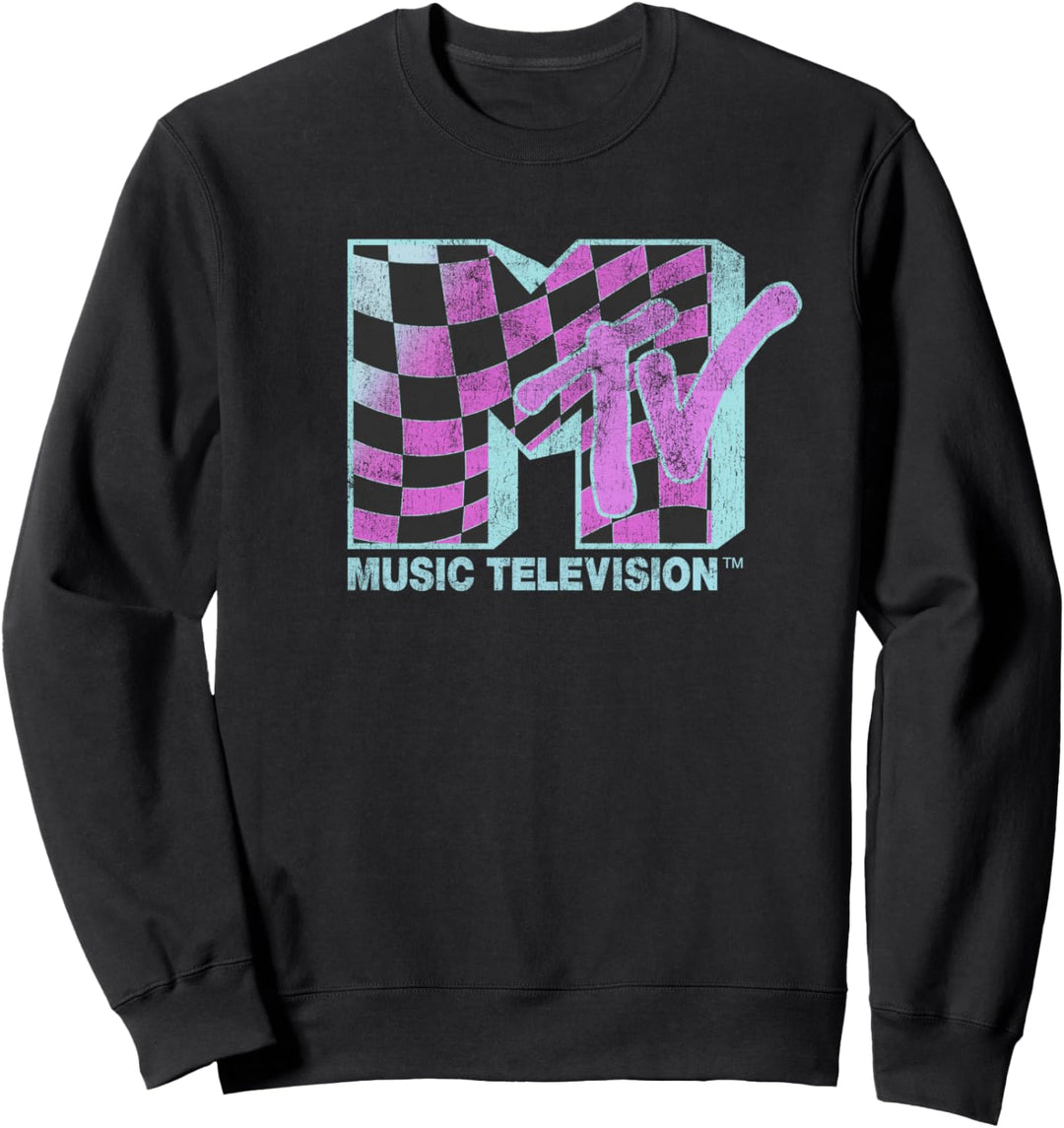 MTV Music Television Checker Wave Logo Sweatshirt