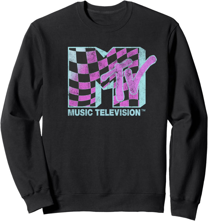 MTV Music Television Checker Wave Logo Sweatshirt
