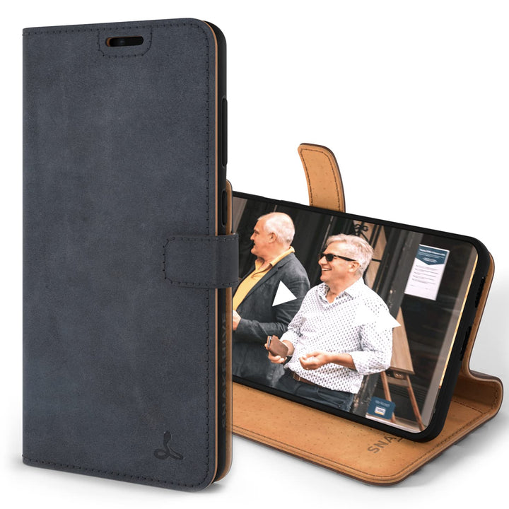 Snakehive Galaxy S21 FE 5G Hülle Leder | Stylische Handyhülle mit Kartenhalter &amp; Standfuss | Handyhü