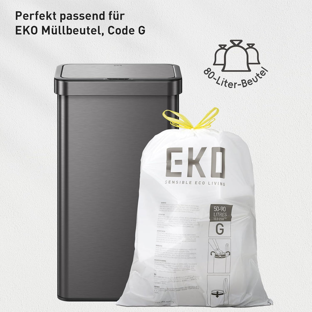 EKO NOVA 80L Mülleimer mit Sensor, Automatischer Küchenmülleimer, rechteckiger Bewegungssensor Abfal