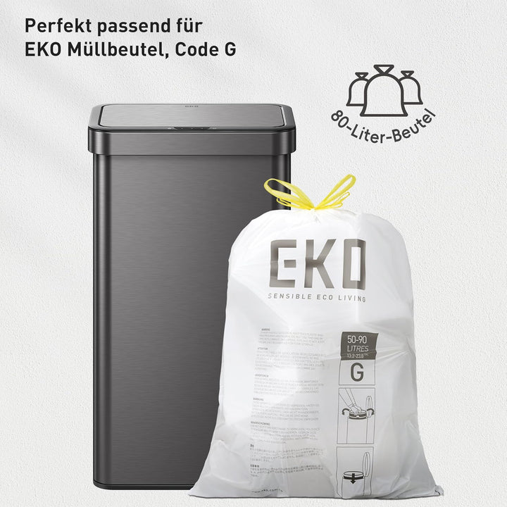 EKO NOVA 80L Mülleimer mit Sensor, Automatischer Küchenmülleimer, rechteckiger Bewegungssensor Abfal