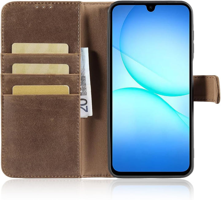LENSUN Echtleder Handyhülle für Samsung Galaxy A17 5G, Handy-Schutz Hülle [RFID Kartenfach][Brieftas