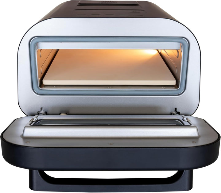 Unold 68815 Pizzaofen Don Luigi - Schwarz, Elektrischer Ofen, 1.700 Watt, rostfreier Edelstahl, bis