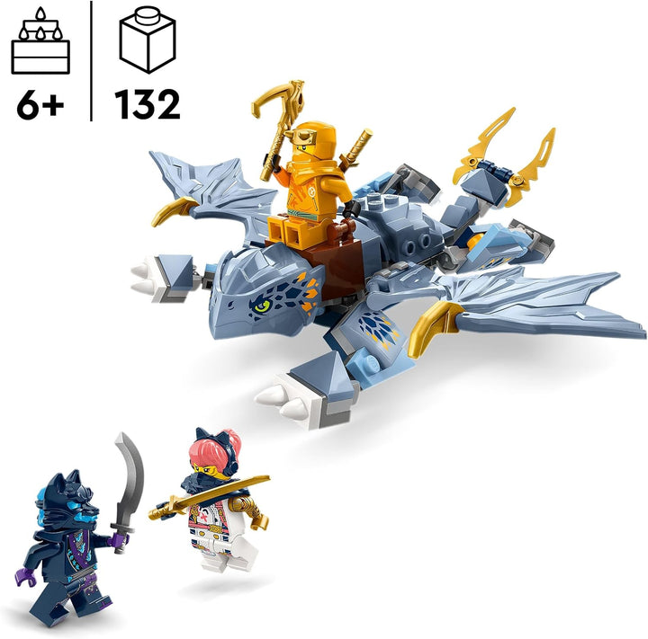 LEGO NINJAGO Riyu der Babydrache, Drachen-Spielzeug mit 3 Mini-Figuren, baubares Ninja-Spielzeug für