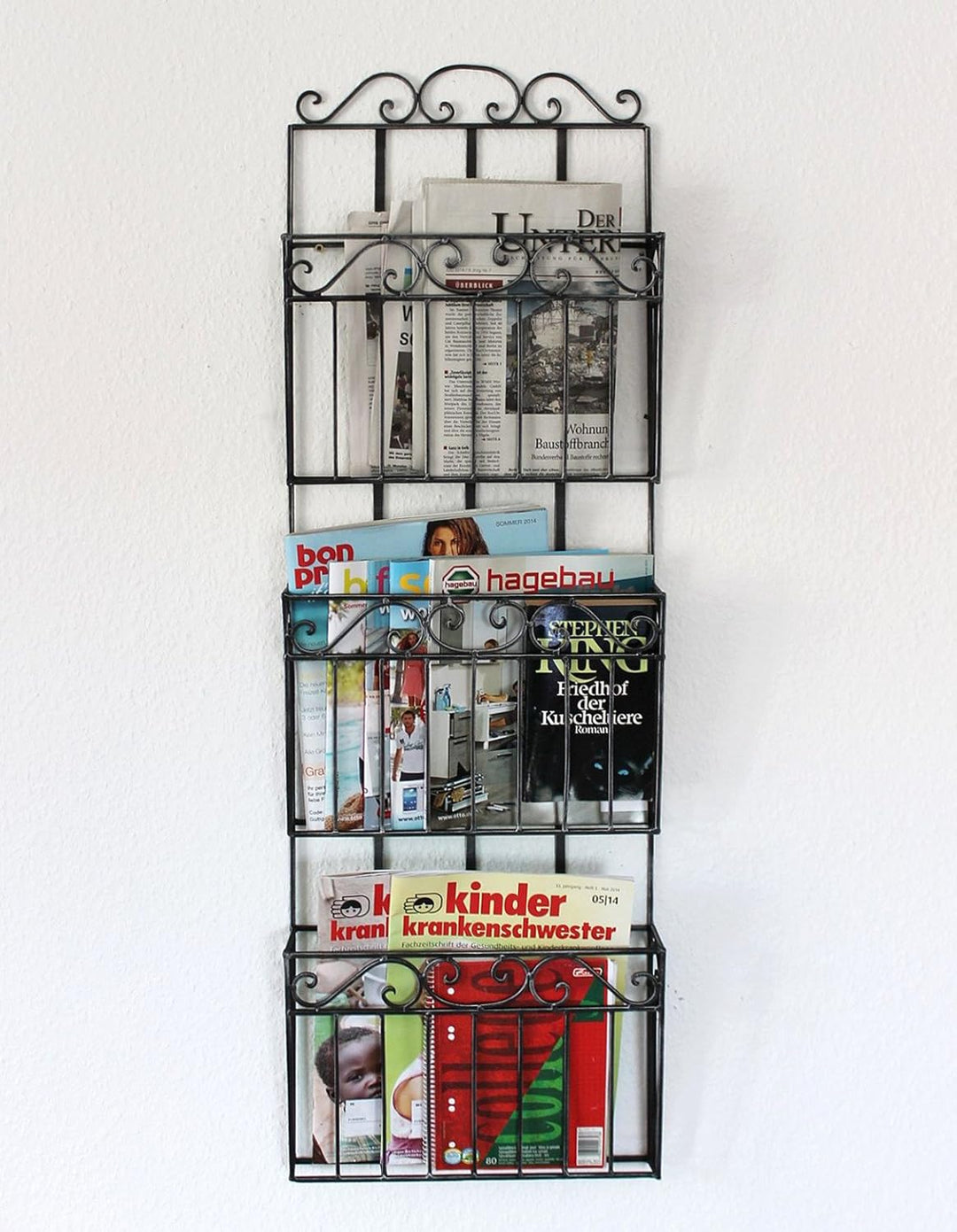 DanDiBo Wandregal Zeitungsständer 09911 Magazinhalter 101 cm Küchenregal Zeitungshalter