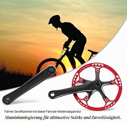 Alomejor Fahrrad Kurbelgarnitur 45T 47T Singlespeed Crankset 170mm Kettenblatt Kettensatz 2 Farben f