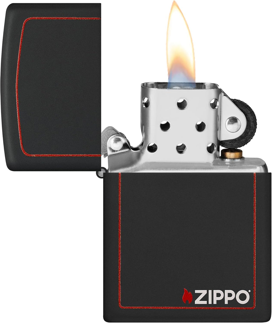 Zippo Original Feuerzeug Black Matte with Border & Logo