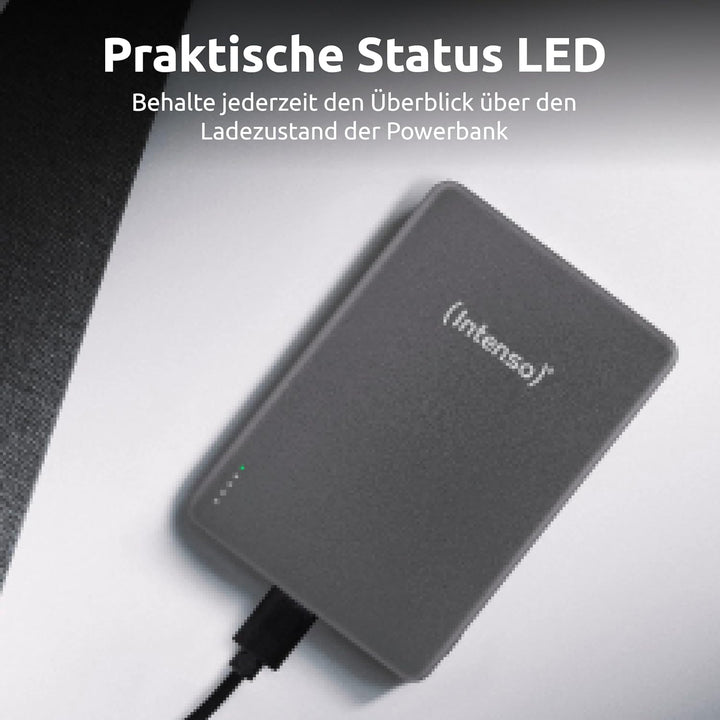 Intenso MW5000 Magnetische Powerbank 5000 mAh – MagSafe kompatibel, Wireless Charging 15W, USB-C PD