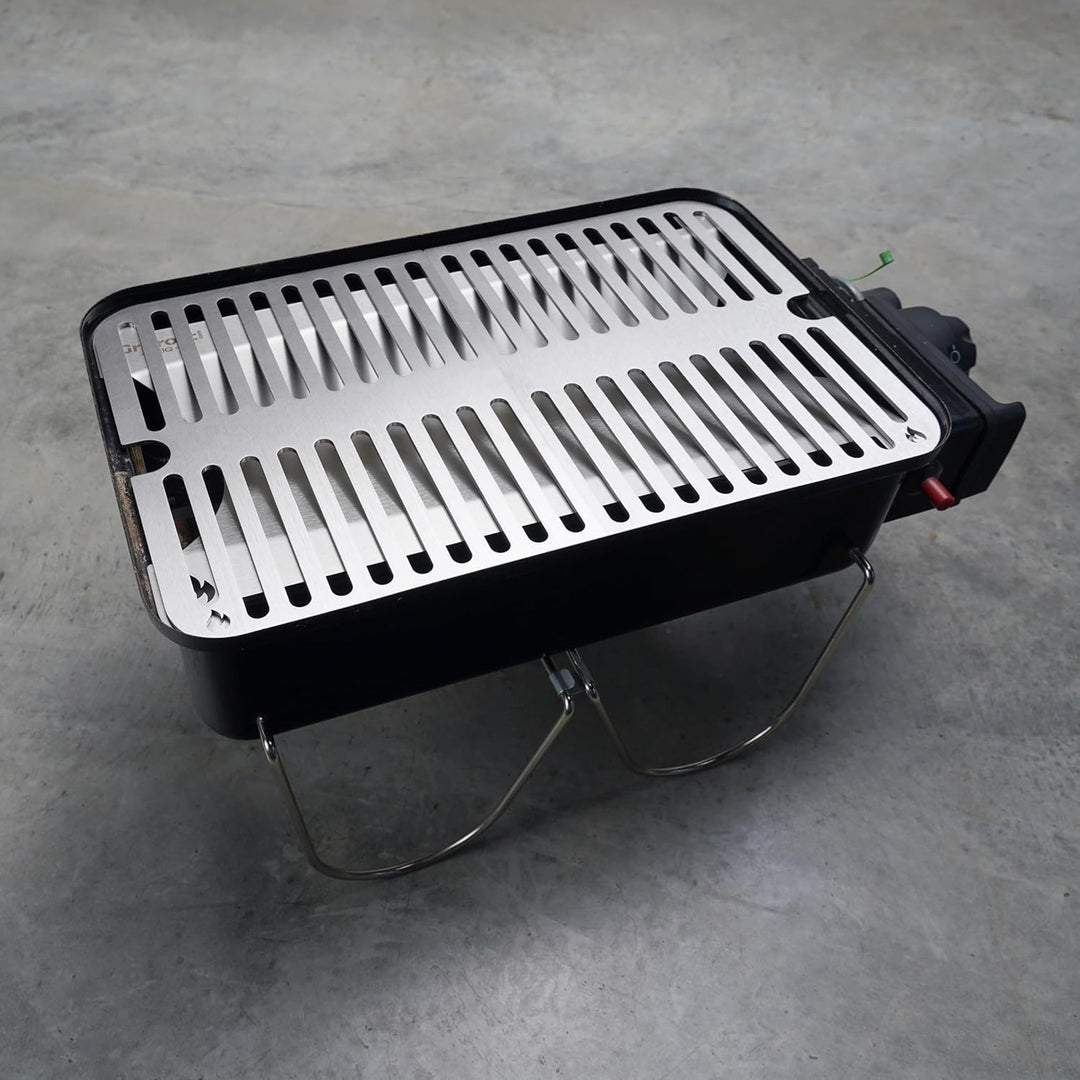 Grillrost.com Das Original Edelstahl INOX Grillroste für Weber Go-Anywhere | spülmaschinenfest - Set