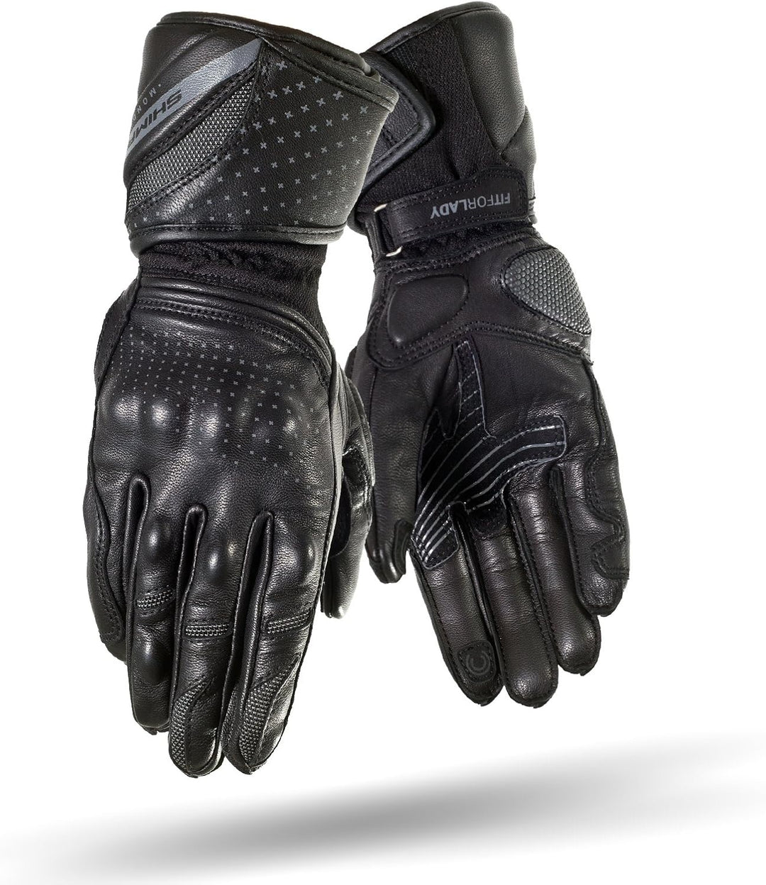 Shima MONDE Frauen Damen Motorradhandschuhe Leder Touring Urban LadyFit ( XS-L, Schwarz), M M Schwar
