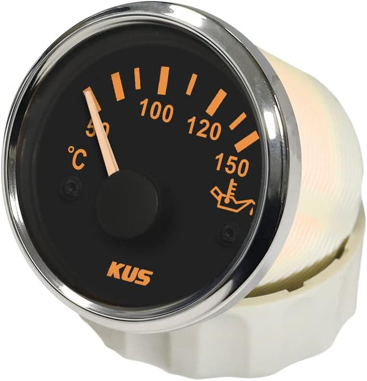 KUS Öltemperaturanzeige 50-150 ℃ Mit Hintergrundbeleuchtung 12V / 24V 52MM (2") (Schwarz), Schwarz