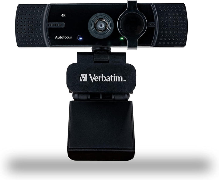 Verbatim Webcam mit Dual-Mikrofon, externe Kamera für Computer oder Laptop mit Ultra HD 4K Autofokus