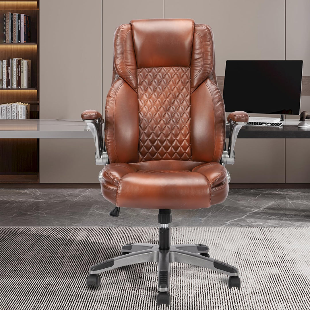 Bosmiller Bürostuhl Ergonomischer Chefsessel Bürostuhl 200 kg, Verstellbarer Rückenlehne, Hochklappb