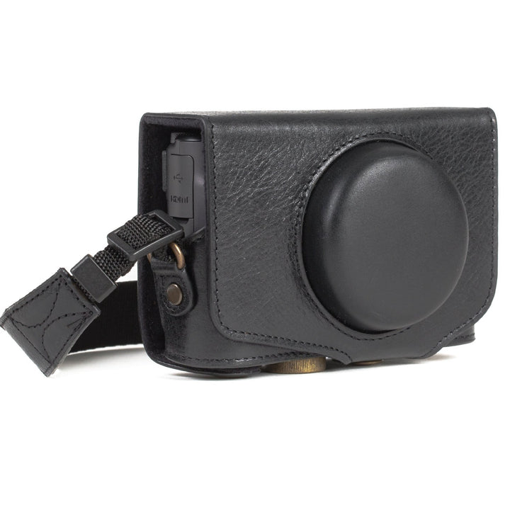 MegaGear MG1176 Canon PowerShot SX740 HS, SX730 HS Ever Ready Echtleder Kameratasche mit Trageriemen