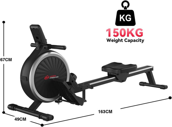 Magnetischer Rudergerät mit 16-stufiger Widerstandseinstellung, geräuscharm unter 30 dB, LCD-Trainin