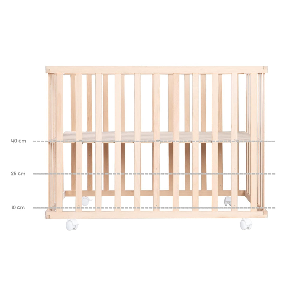 roba Laufgitter Jumbotwins 75 x 100 cm inkl. Einlage - Mobiles Krabbelgitter mit Rollen - Laufstall