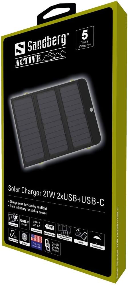 Sandberg Solar-Ladegerät 21W 2xUSB USB-C