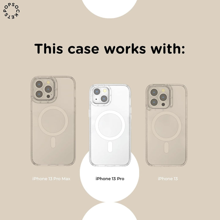 PopSockets: PopCase Hülle für iPhone 13 Pro mit Abnehmbarem PopGrip Slide Sockel und Griff mit Austa