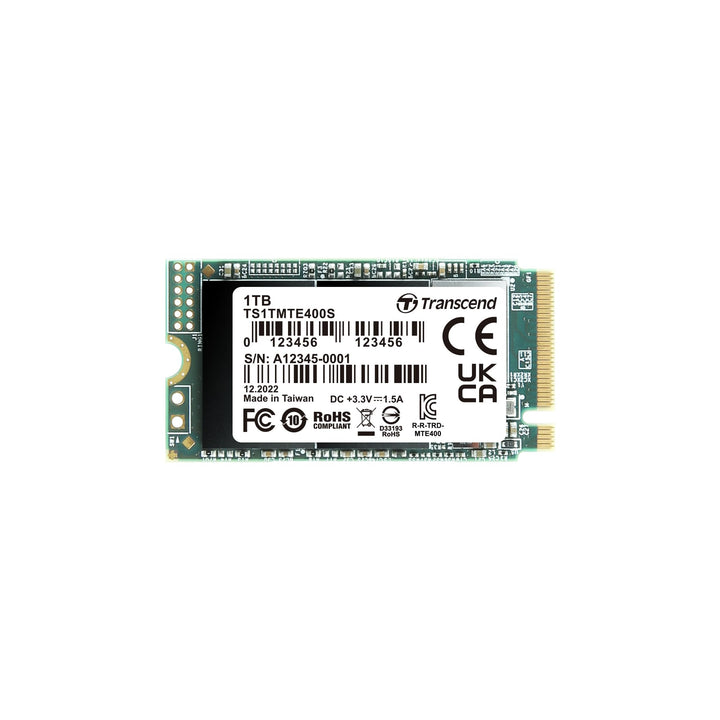 Transcend MTE400S 1 TB NVMe PCIe Gen3 x4 M.2 2242 Internal Solid State Drive (SSD) 3D TLC NAND (TS1T