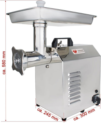 Beeketal 'FW1100' Profi Edelstahl Fleischwolf mit Wurstfüller Aufsatz, 220 kg/Std. Durchsatz, 1100W