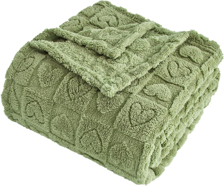 FY FIBER HOUSE Throw Blankets with Heart Checkered,Soft Warm Blankets for Lover Mom Father Gifts,Was