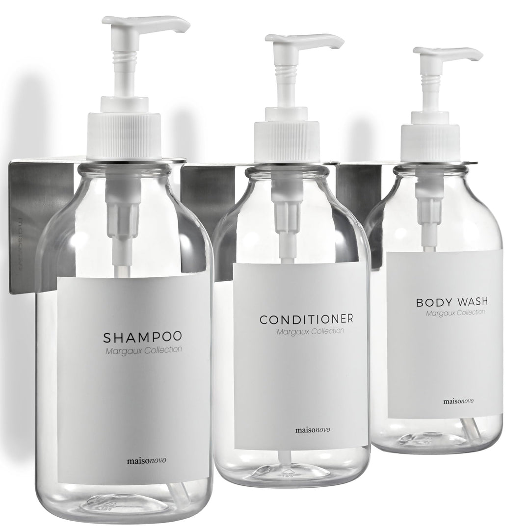 MaisoNovo Shampoo Flaschen zum befüllen - Duschseifen seifenspender wandbefestigung - seifenspender