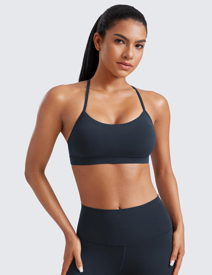 CRZ YOGA Damen Butterluxe Racerback Sport BH Gepolstert Ohne Bügel Y-Rücken Yoga BH Sommer Atmungsak