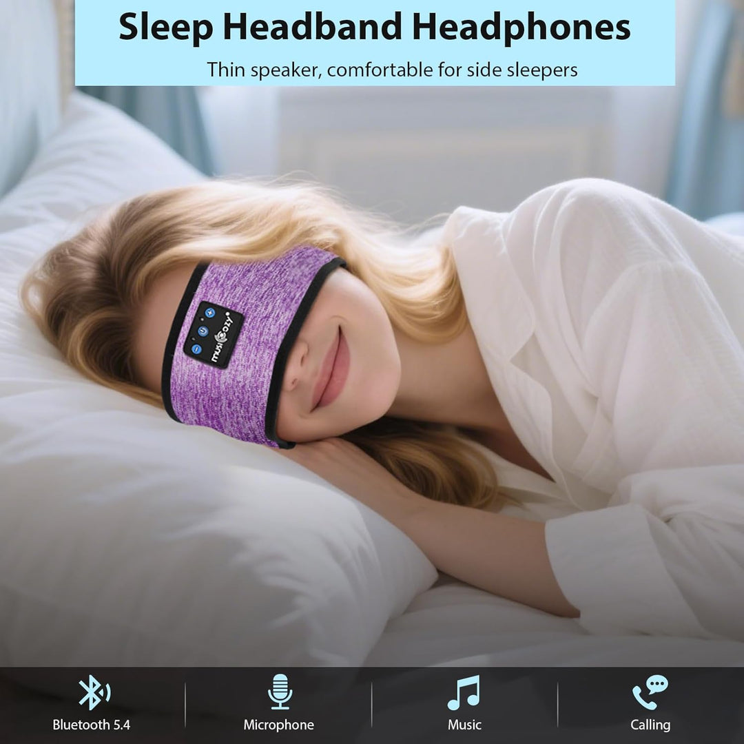 MUSICOZY Schlafkopfhörer Bluetooth 5.4, Bequem &amp; Ultraleicht Stirnband kopfhörer zum Schlafen mit Hi
