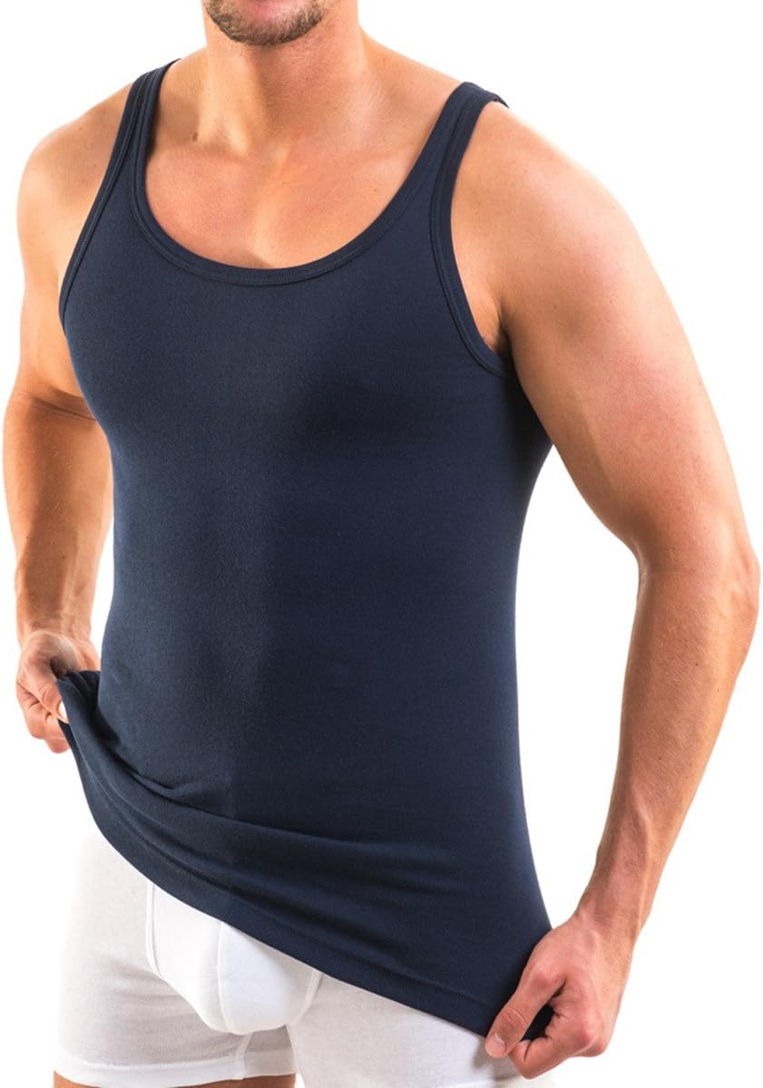 HERMKO 3000 4er Pack Herren Tank Top - 100% Bio-Baumwolle, Unterhemd in Feinripp - Strapazierfähig &