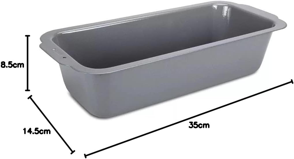 Städter we love baking silberne Brot-Back-Kastenform 35 x 14,5 - Höhe 8,5cm - aus Metall emailliert