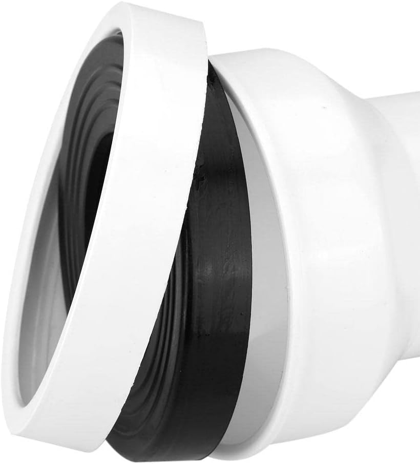 DEWIN WC Anschlussgarnitur, WC Anschlussrohr Kunststoff WC Kanalisation Abflussrohr Einbau Dichtung