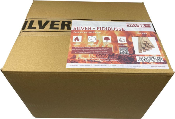 400 SILVER - FIDIBUSSE Anzünder | Kaminanzünder | Ofenanzünder | Grillanzünder