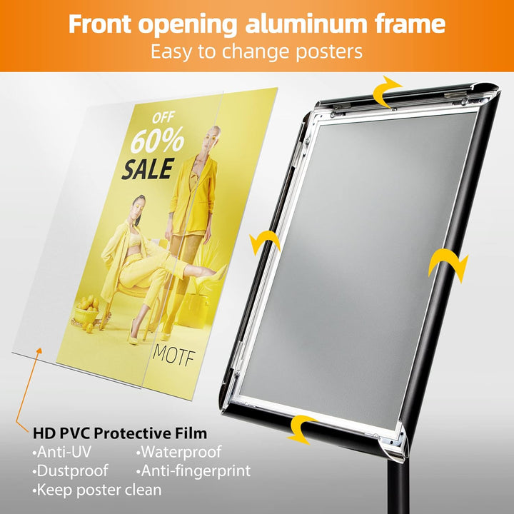 VAIIGO A4 Infoständer Höhenverstellbar Aluminium DIN A4 Plakatständer Informationsständer Präsentati