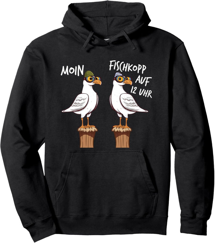 Norddeutsche Sprüche Küste Meer Maritime Kleidung Möwe Moin Pullover Hoodie