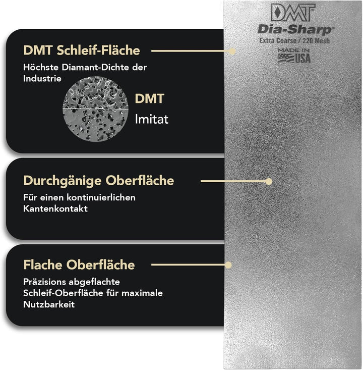 DMT Dia-Sharp Schärfblock, durchgehende Diamantbeschichtung, extra-grob, 20,3 cm / 8 Zoll, D8X