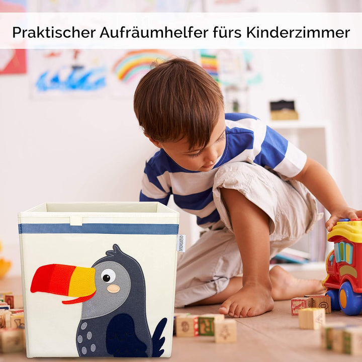GLÜCKSWOLKE Kinder Aufbewahrungsbox - 15 Motive I Spielzeugkiste mit Deckel für Kinderzimmer I Spiel