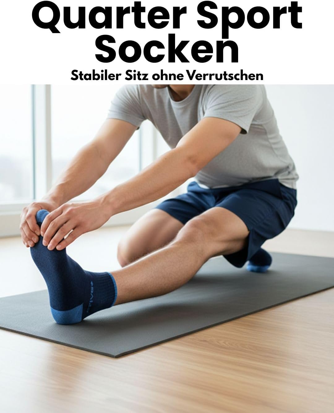 Sneaker Socken Quarter Sportsocken Herren & Damen (6 oder 12 Paar) Gepolstert mit Frotteesohle - Atm