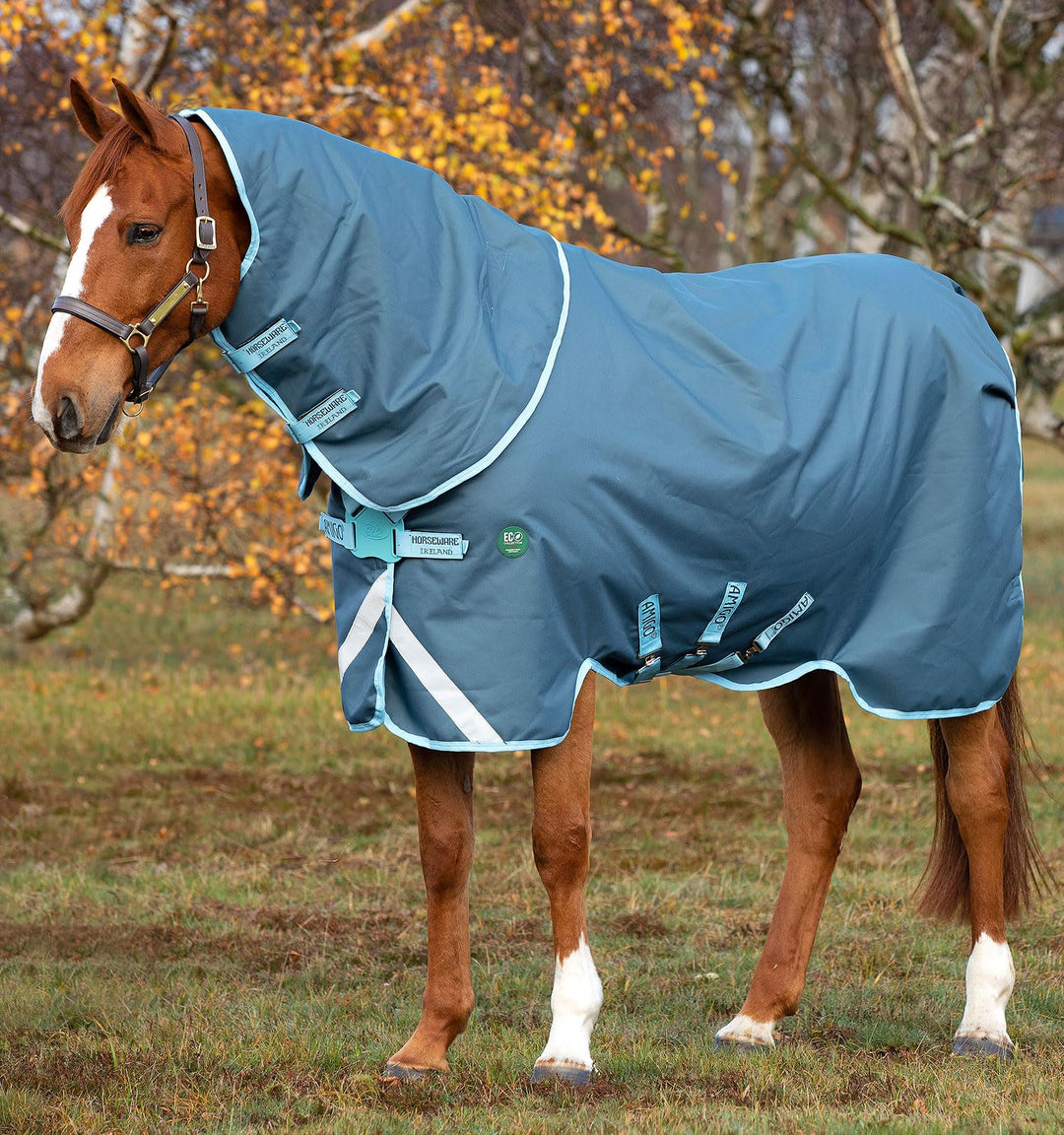 Horseware Amigo Ameco Bravo 12 Plus Medium 250g Turnout Decke mit abhnembarem Halsteil Dark Blue 6'0
