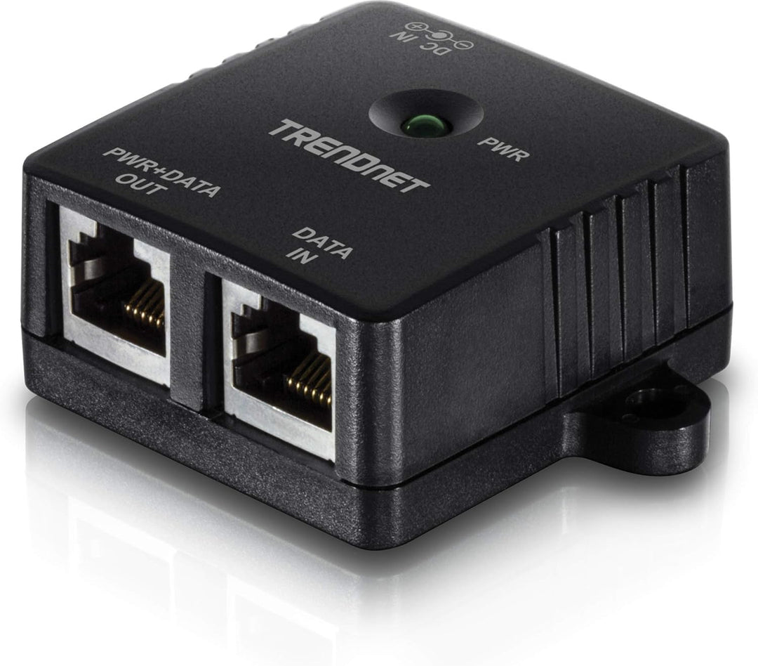 TRENDnet, TPE-113GI, Gigabit PoE Injektor (15,4 W), Maximale Entfernung 100 m, Schwarz PoE Injector,
