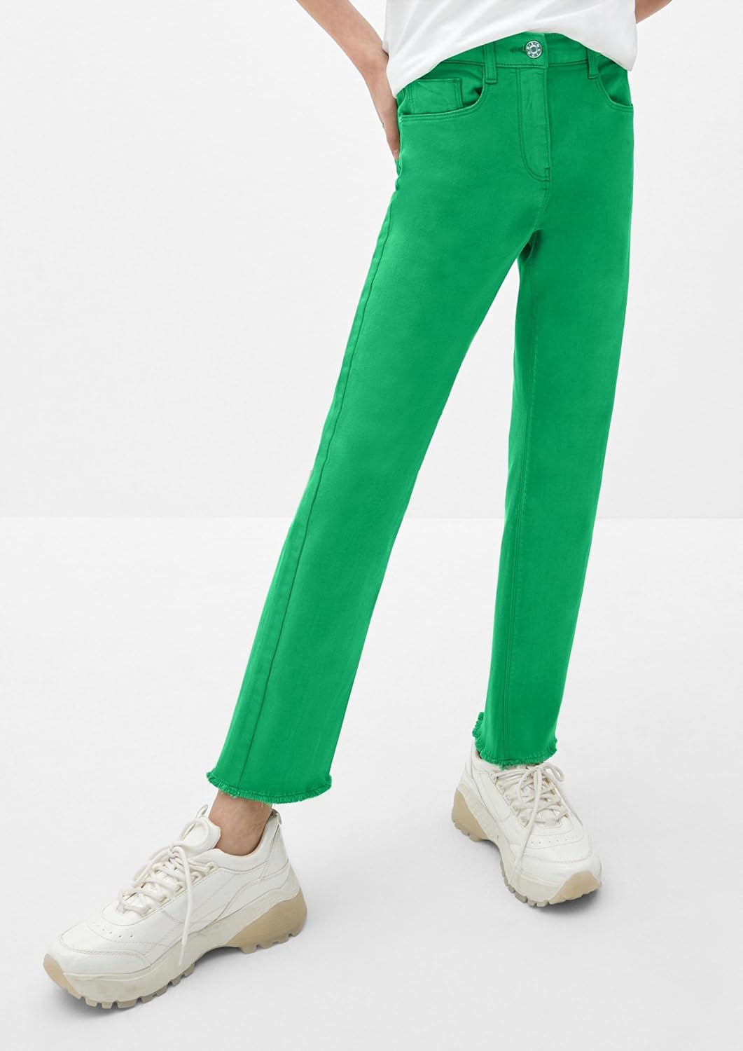 Cropped-Jeans/Regular Fit/Mid Rise/Straight Leg 146 Grün, 146 Gr&#xFC;n