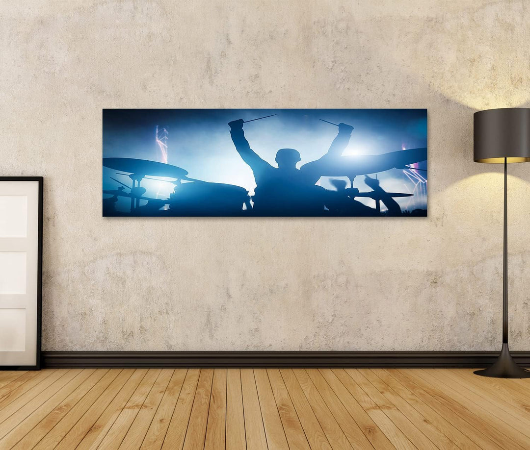 islandburner Bild auf Leinwand Schlagzeuger Spielen Am Schlagzeug Auf Musikkonzert Club Lichter Küns
