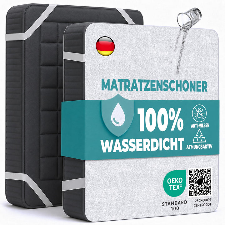 Matratzenschoner 90 x 200 cm Wasserdichte 2 Stk. Matratzenauflage aus Baumwolle Nässeschutz Inkontin